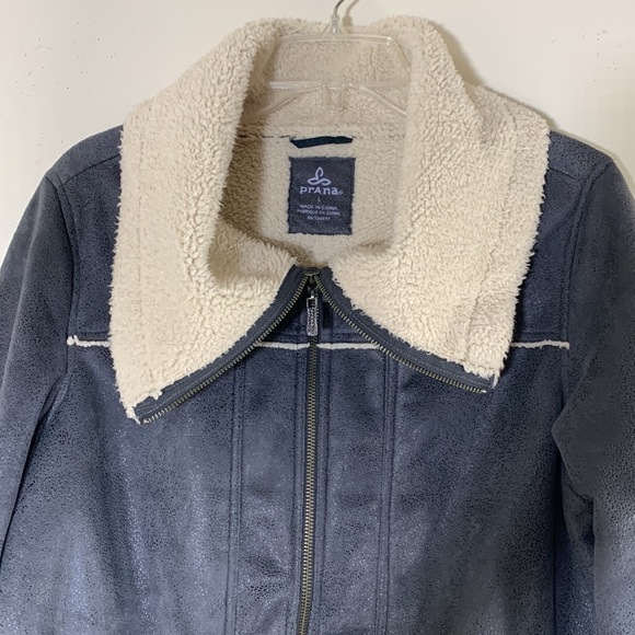 NWOT. Prana Large Esme Faux Suede Sherpa Lined Motor Jacket. - Picture 5 of 12